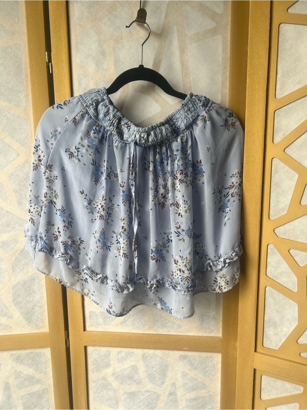 Otherwild Light Blue Floral Mini Skirt